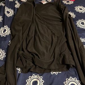 black loose shirt with bow